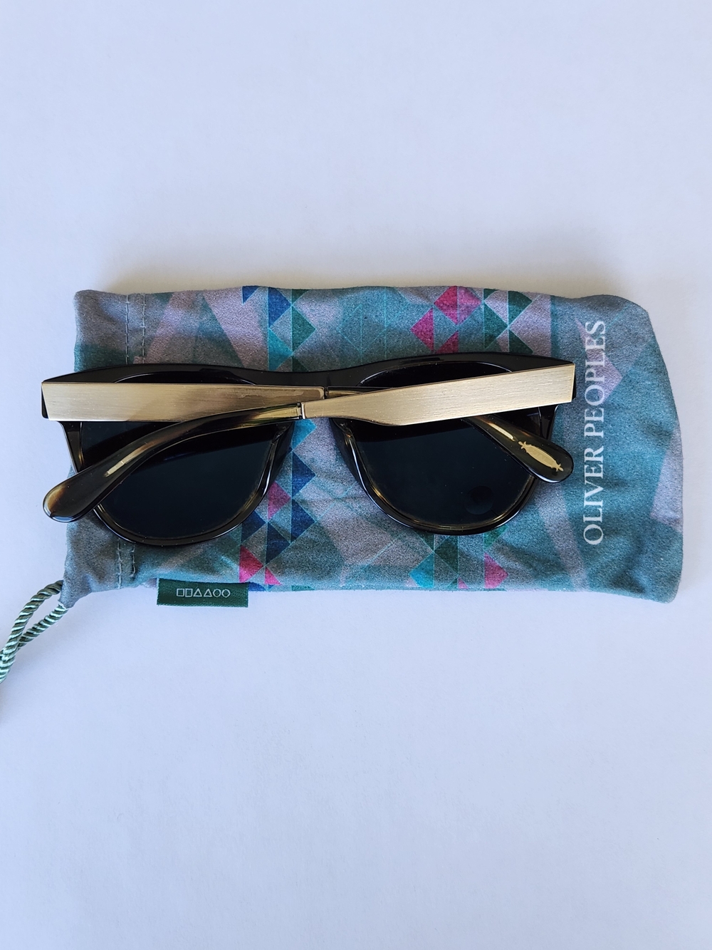 Oliver Peoples Black Sunglasses with Gold Bridge